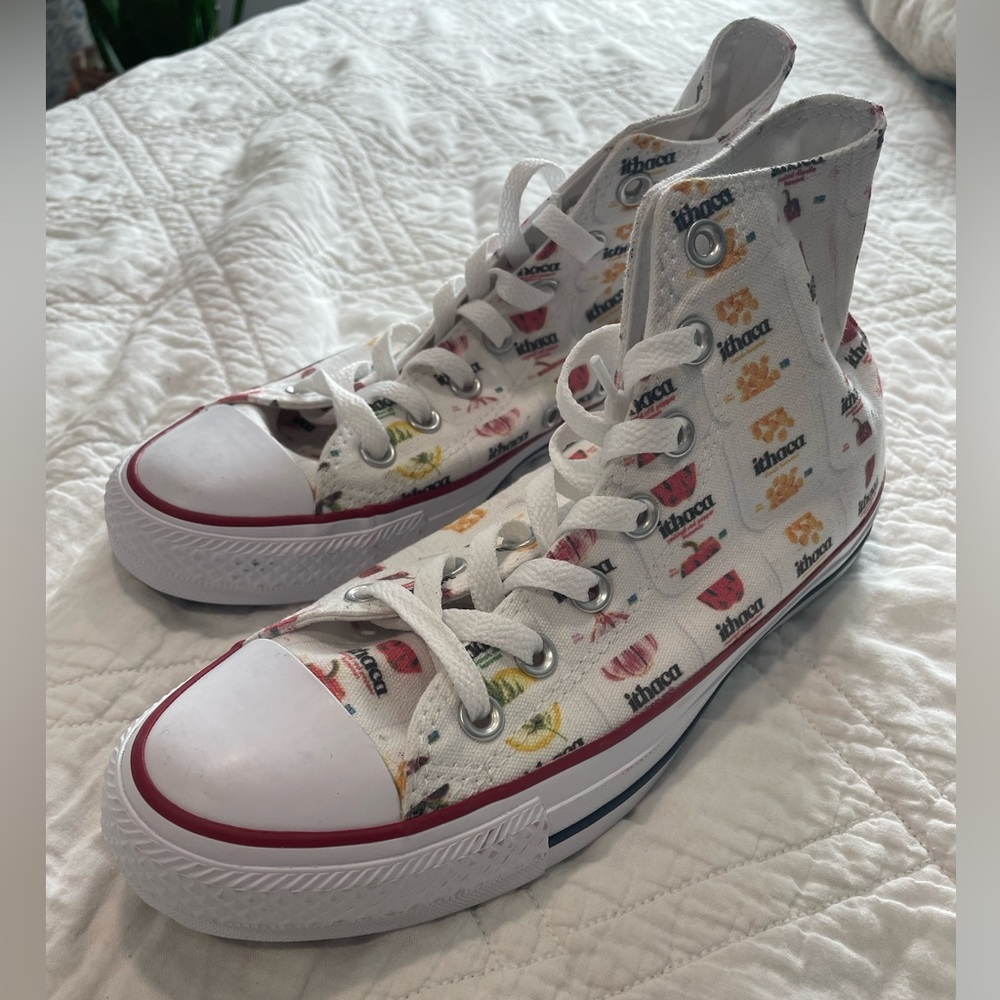 Ithaca Hummus Matrix High Top Converse Sneakers (Special Edition)